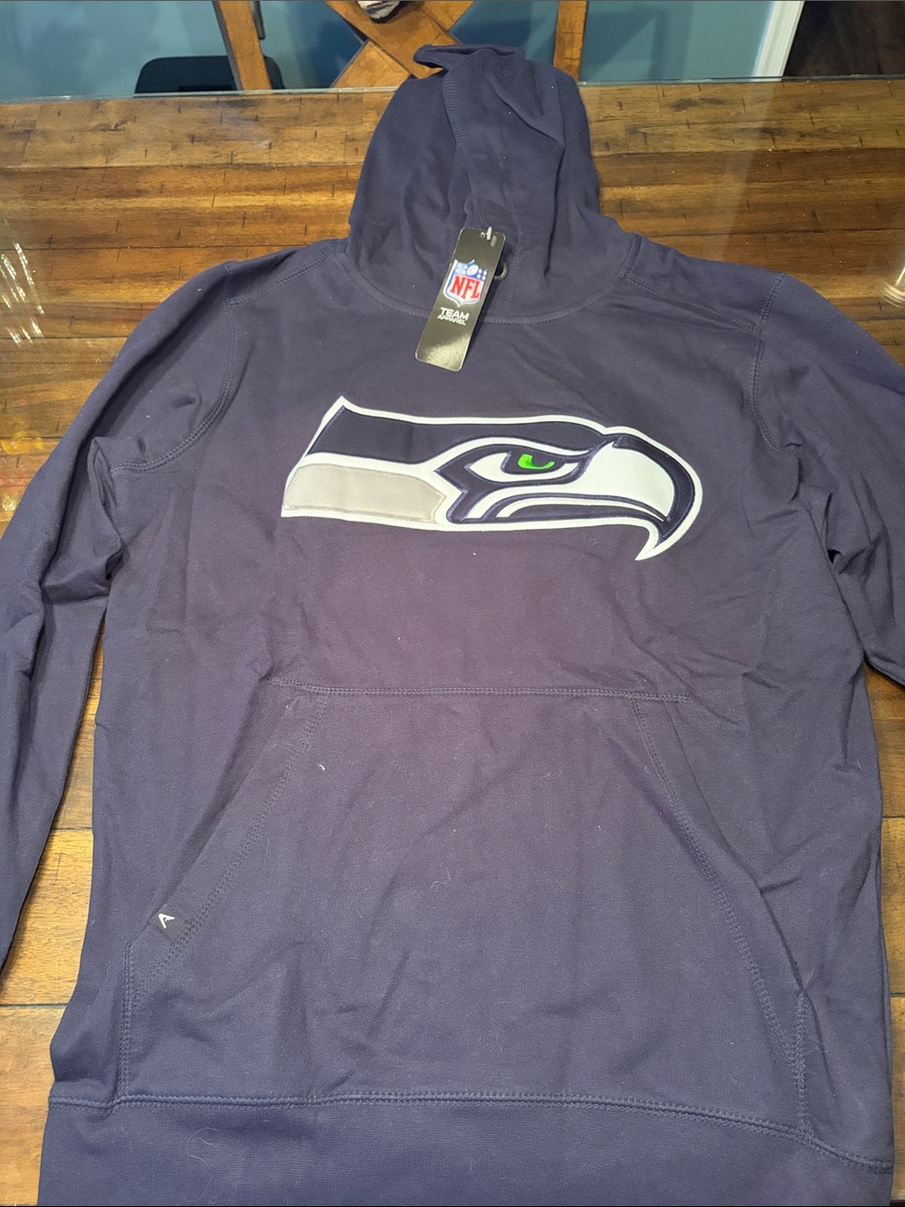 NFL Seattle Seahawks Navy Pullover Hoodie with Team Logo